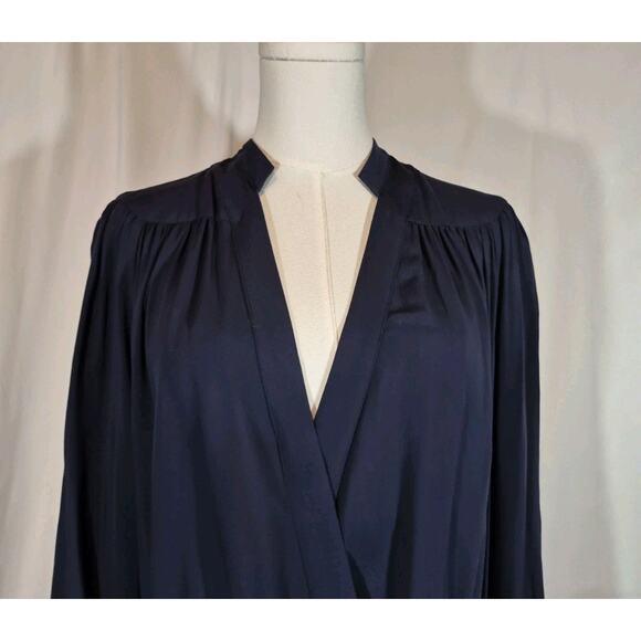 Zadig & Voltaire Womens Designer Navy Blue Satin Reveal Stain Dress Large - Picture 5 of 11